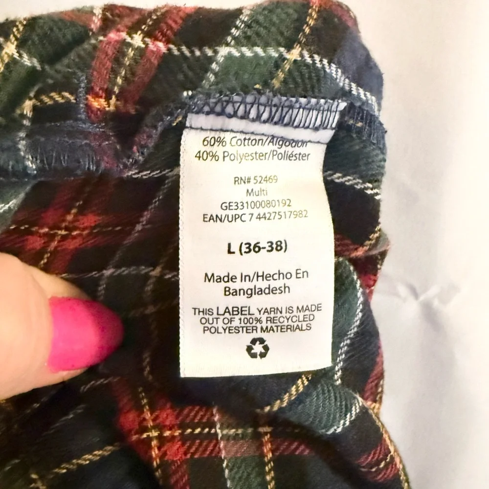 GEORGE. Plaid pajama pants. Size L